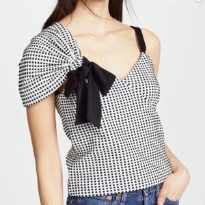 Club Monaco Gingham Top with Black Bow